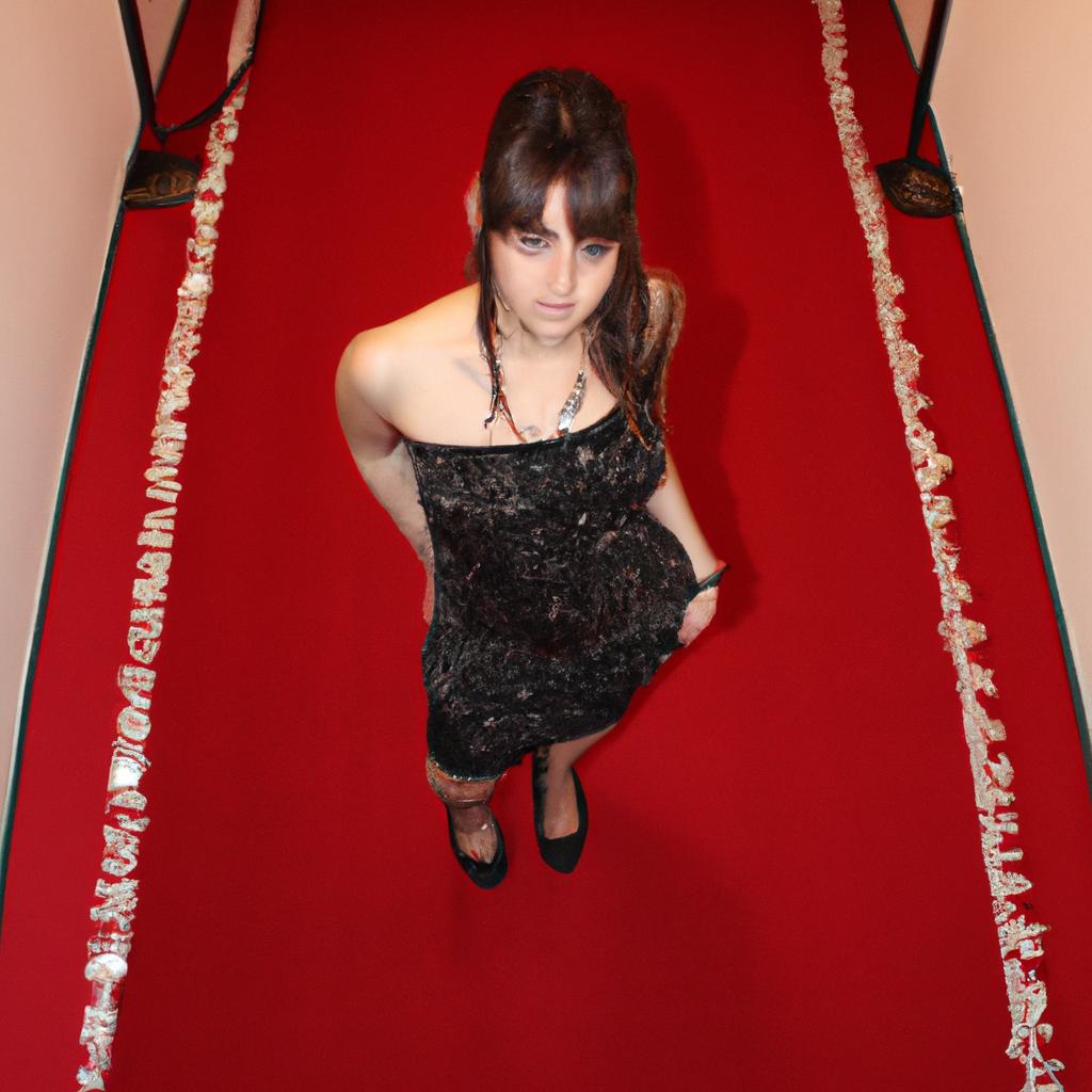 Woman posing on red carpet